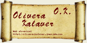 Olivera Kalaver vizit kartica